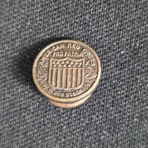 American Red Cross Blood Donor Pro Patria Screw-Back Lapel Pin Badge